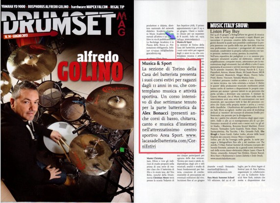 Drumset Mag - Corsi Estivi Musica&Sport